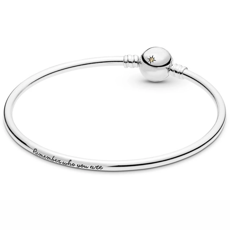

New 925 Sterling Silver Bangle A Young Cub Simba & A Star Stone Clasp Snake Bracelet Bangle Fit Bead Charm Diy Pandora Jewelry