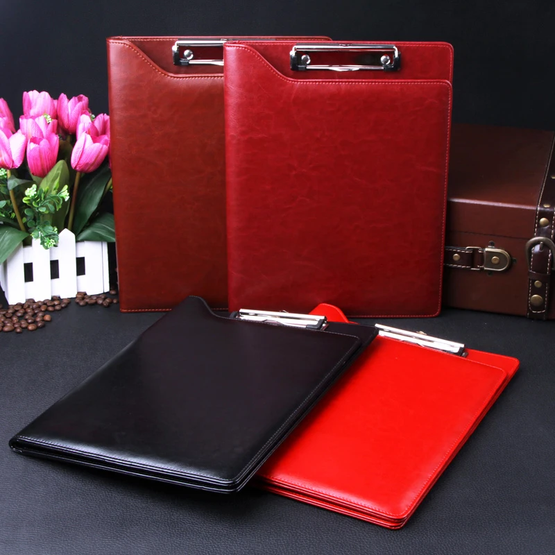 

QSHOIC British business manager A4 Lijia multifunctional folder leather package sales of office supplies custom folder