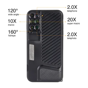 

6 in 1 Phone Case Lens for iPhone 7/8 Plus Dual Camera Lenses with Fisheye Telephoto Wide-angle Macro & Macro iPhone Case Cover