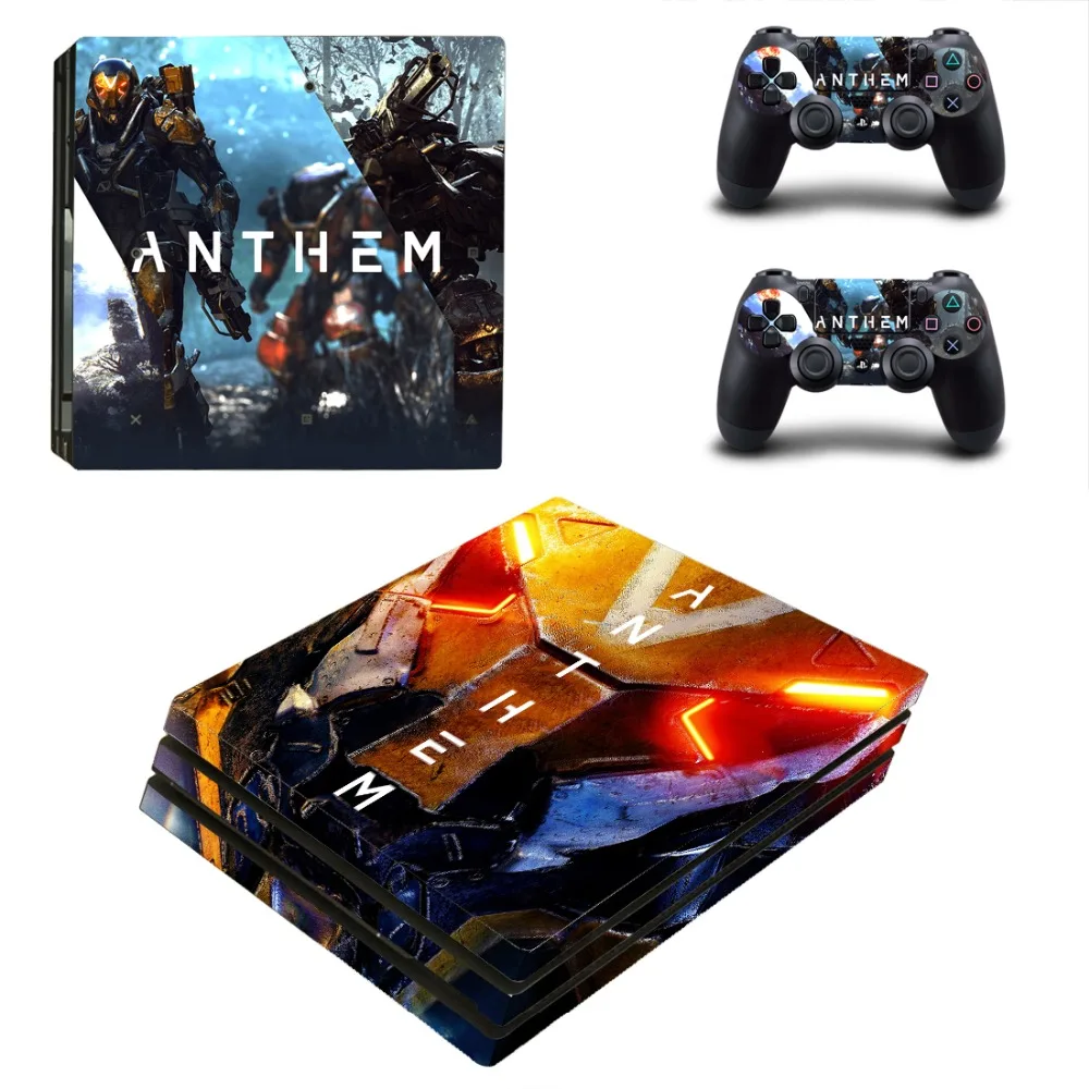 Виниловые наклейки для игровой консоли Anthem PS4 Pro PlayStation 4 и 2 контроллера