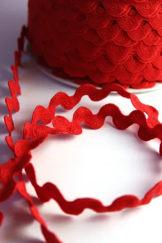 

Red Ric Rac with 5mm total 25 meters trim curtain accessories Ric rad band