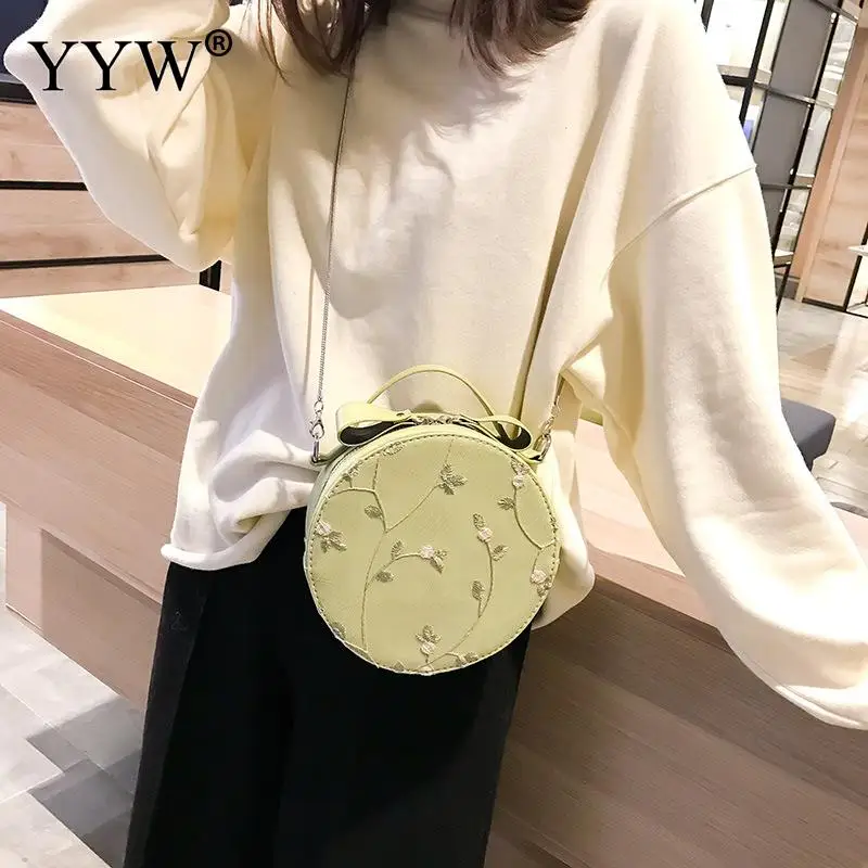 

Embroidered Green Clutch For Women Designer Round Pu Leather Evening Handbag Leaf Pattern Summer Top Handle Hand Bags White Bag