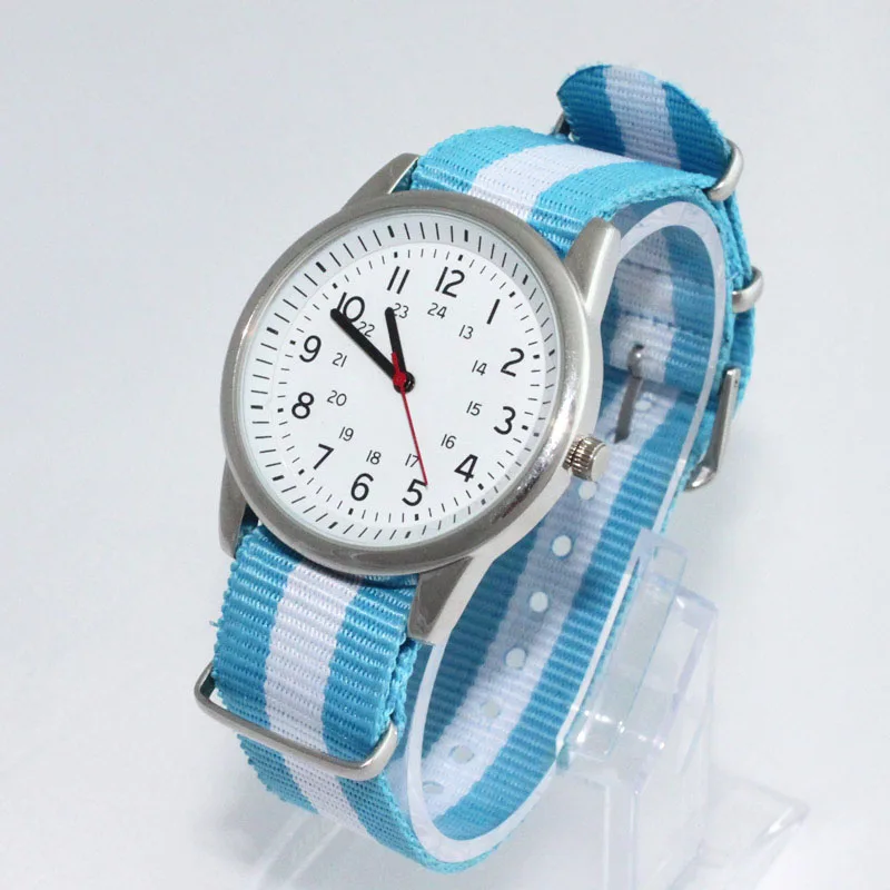 Высокое качество для мужчин мальчик для женщин часы дамы студент часы 20 мм нейлон часы ткань ремешок Мода кварцевые наручные часы U46F2 - Цвет: 14