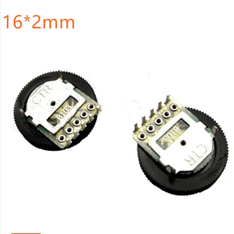 10pcs 16*2mm Double Gear tuning potentiometer B103 10K 5Pin Dial