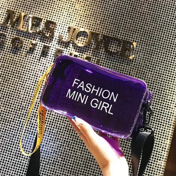 

Female Laser Holographic Shoulder Bags Crossbody Messenge Women Transparent Bag Clear PVC Jelly Small flap Bag Handbag BGA-84