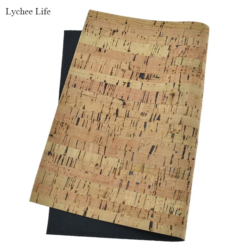 

Lychee Life Vintage Soft A4 Cork Fabric Handmade Crafts Durable DIY Artificial Leather Sewing Decoration Accessories