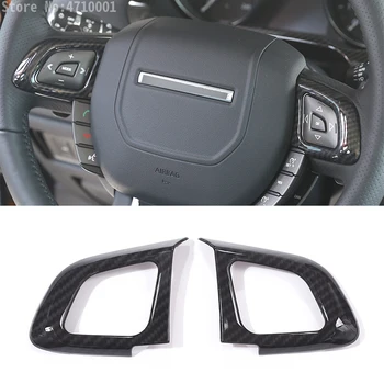 

Car Steering Wheel Button Cover Trim Carbon Fiber Style ABS Auto Accessories For Land Rover Range Rover Evoque 12-17