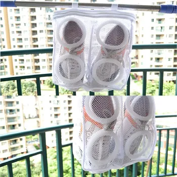 

Hot Household Mesh Laundry Shoes Footwear Wash And Dry Bag Pouch Zipper Cleaning Socks Organiser