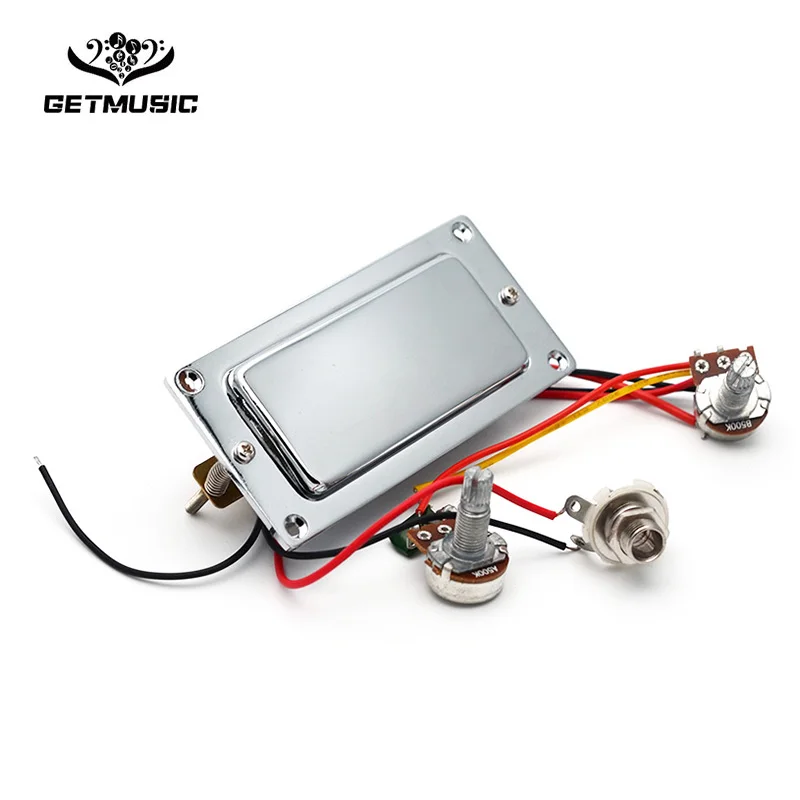 Хромовая Мини электрическая гитара Humbucker Предварительно Проводная Пикап с