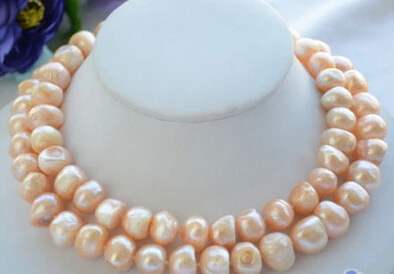 

0002039 33" 12-15mm pink baroque freshwater cultured pearl necklace (A0501)