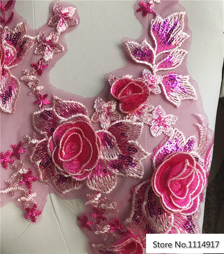 3D свадебное платье Кружевная аппликация цветок ткань патч ручной работы DIY свадебный головной убор кружевной воротник 1 шт