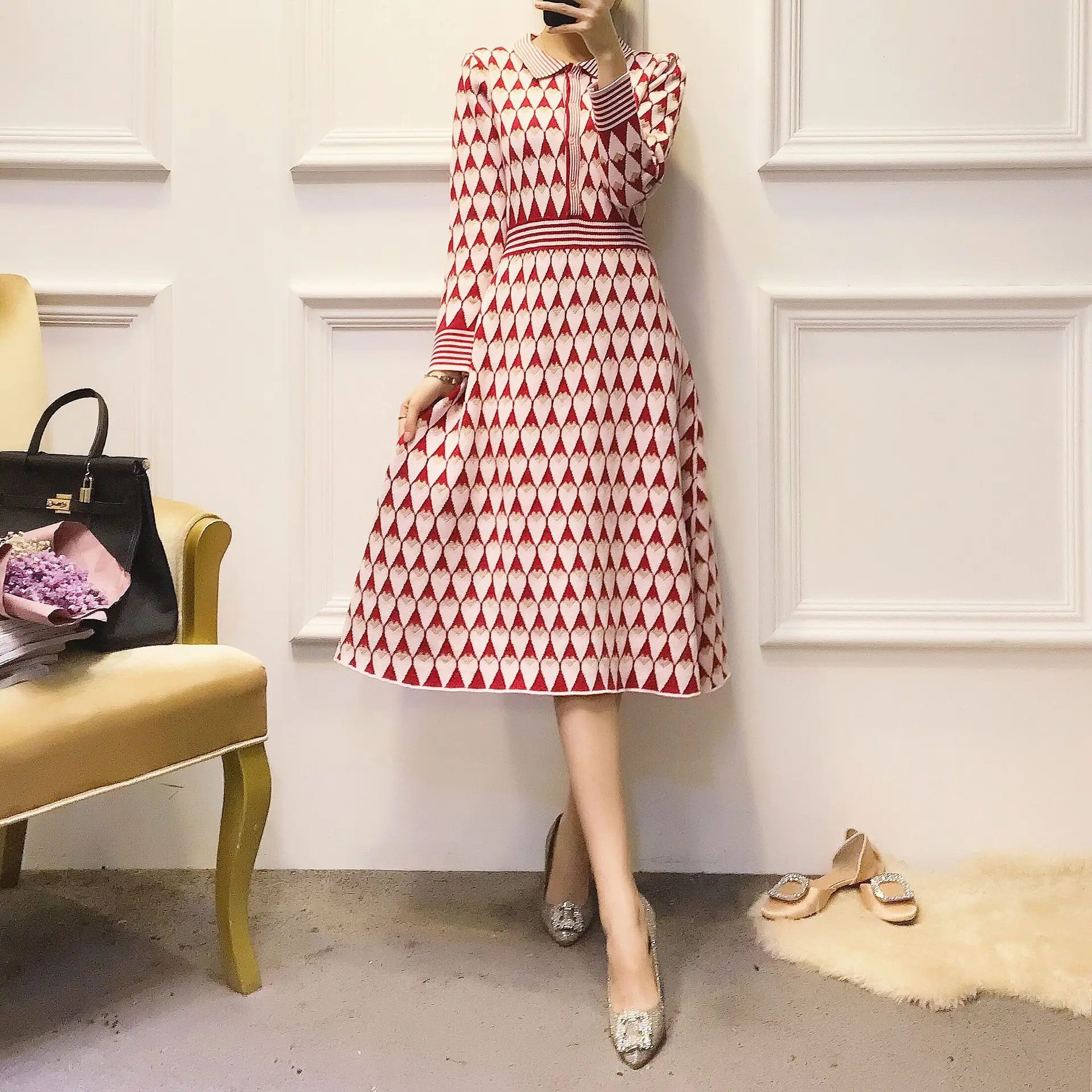 2019 взлетно посадочной полосы дизайн с принтом сердце свитер длинными рукавами