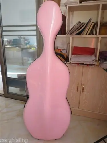 

Light weight pink color carbon fiber composite cello case 4/4 without wheels