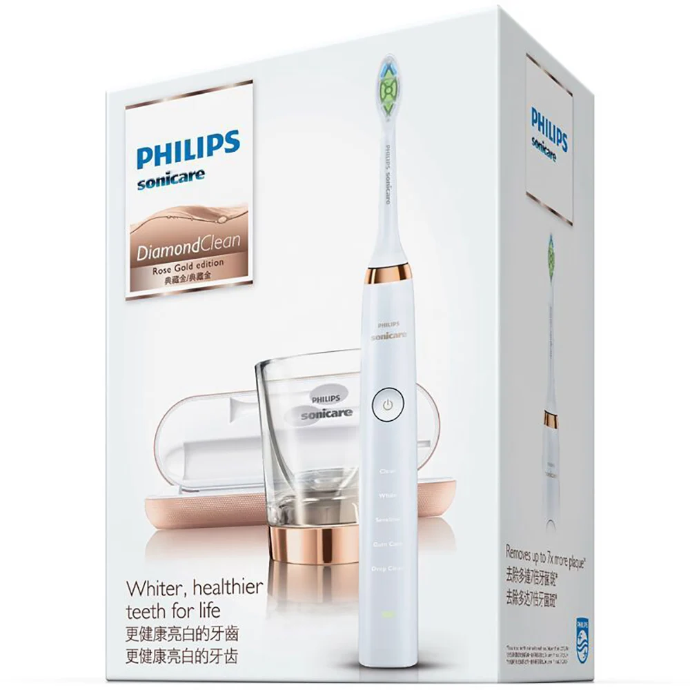 Электрическая зубная щетка PHILIPS HX9312/02 перезаряжаемый звуковой вибрации пять режимов с умным переключением алмазный белый для взрослых