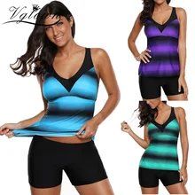 VGTOWN, 2 шт., бикини размера плюс S-5XL, купальник на бретельках, открытая спина, танкини, купальник, Женский танкини, комплект, купальник