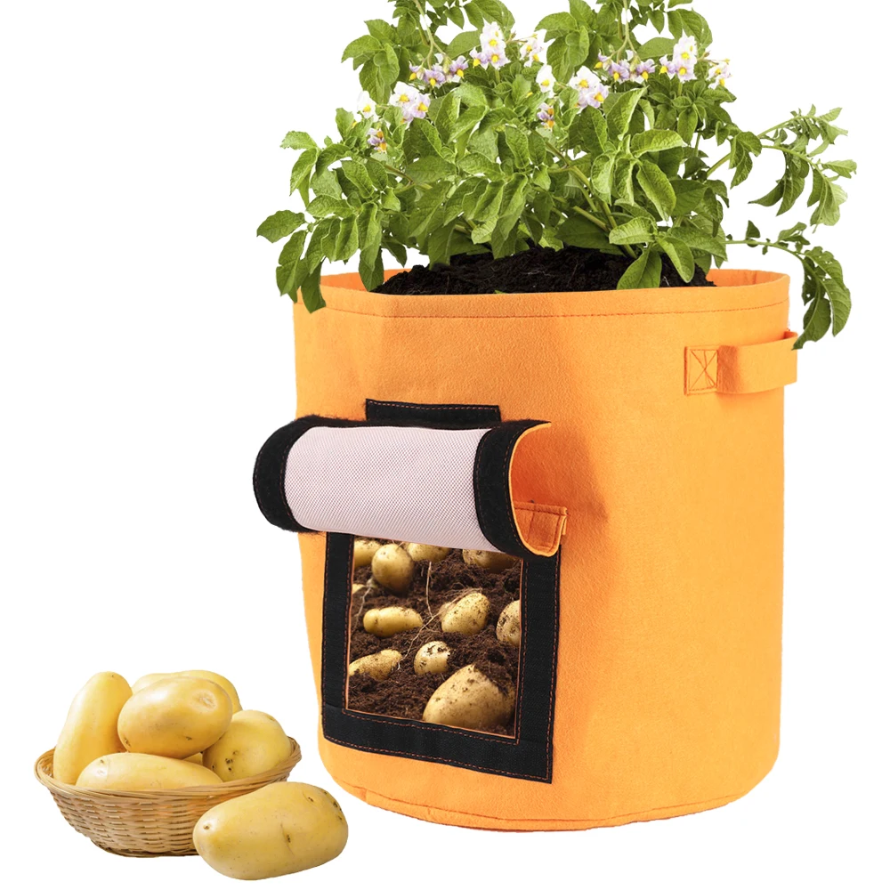 DIY Potato Grow Planter PE Cloth Tomato Planting Container Bag Plant Grow Bag Thicken Garden Pot Garden Supplies