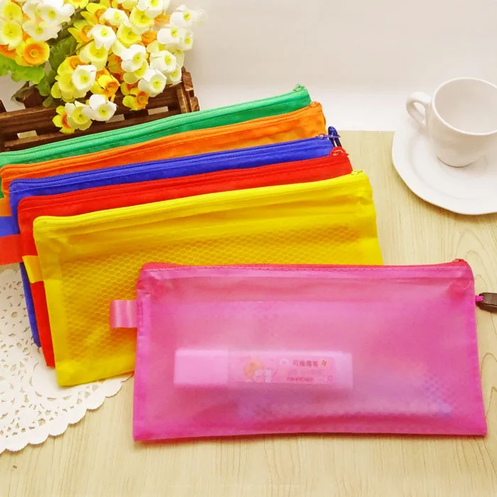 

Transparent PVC Double Zipper Document Bag for Office Stationery
