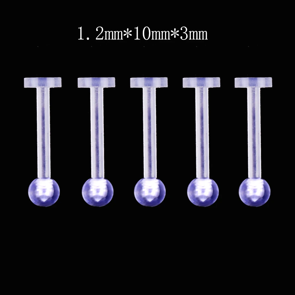10 шт. 16 г прозрачный акриловый Bioflex козелка фиксатор губ кольца нос шпильки Labret Монро уха серьги-улитки Clear 6 мм /8 мм/10 мм/12 мм