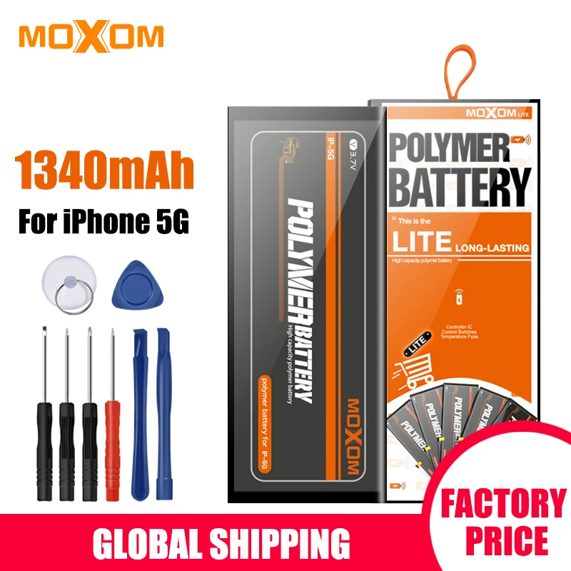 Оригинальный аккумулятор MOXOM для iPhone5 на 1340 мАч замены телефона iPhone инструменты