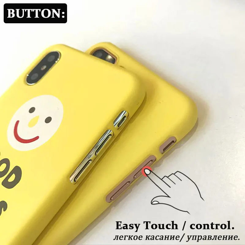 KIP7P1184_4_Frosted Case For iPhone 7 Hard Protective Case For iPhone X iPhone 6 6S 7 8 Plus Smile Face Pattern Back Cover