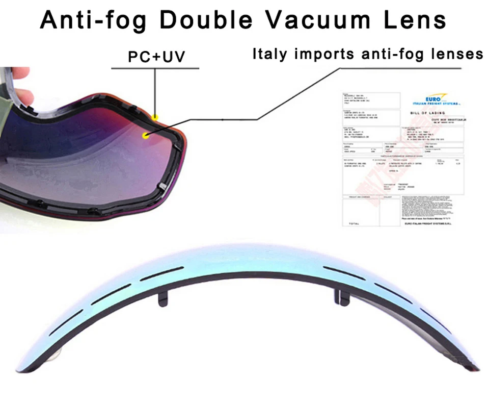 LOCLE CE сертификация лыжные очки с двойными линзами UV400 противотуманные лыжные очки для катания на лыжах, сноуборде, мотокроссе большие Лыжные маски