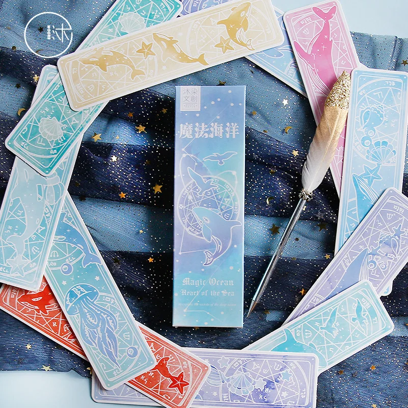 

30pcs/1lot Cartoon Fantasy Ocean Paper bookmarks message Cards bookmark for books/Share/book markers/tab for books/stationery