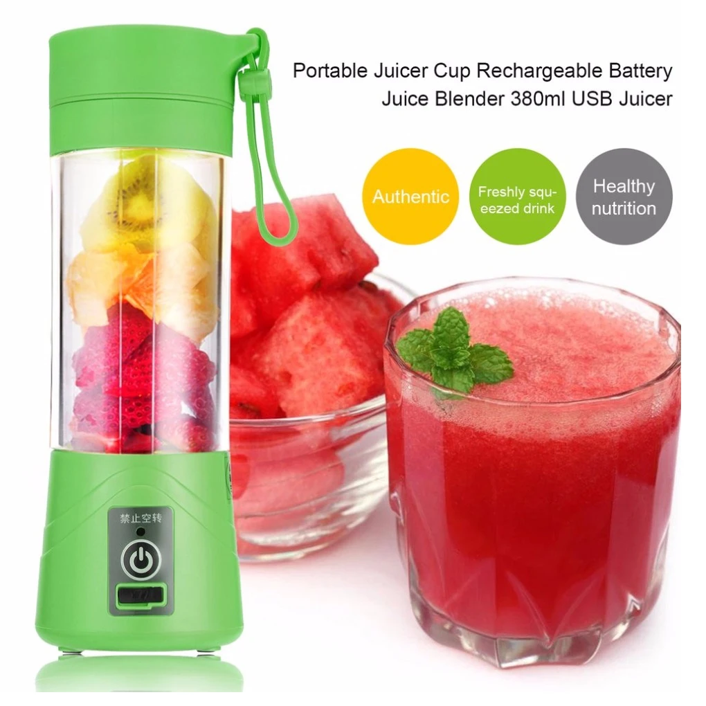 380ML USB Rechargeable Juicer Bottle Juice Citrus Blender Vegetables