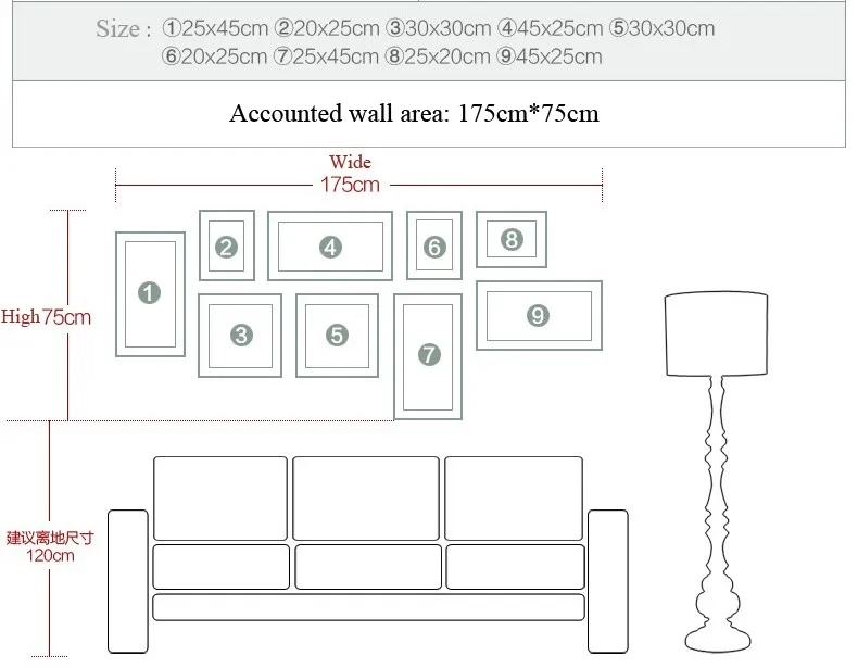 Большой Размеры Комбинации Стиль коллаж фоторамка комплекты 3D PS утолщаются настенная рама для наборы подвесной домашний декор для Семья 9 шт./компл. дешево