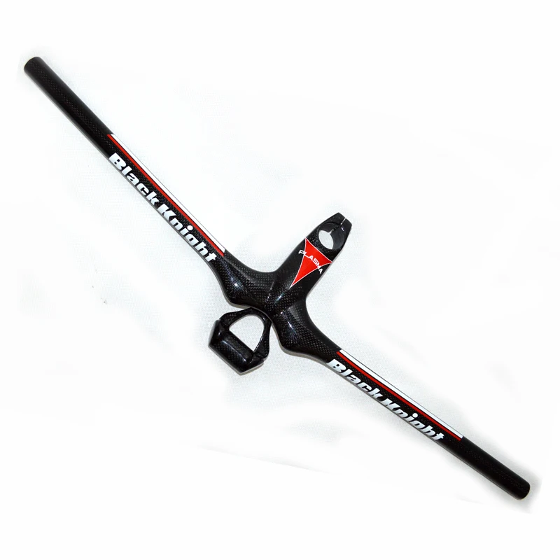 Black knight Carbon MTB Bike Handlebar Integrated Stem Flat bar Bicycle
