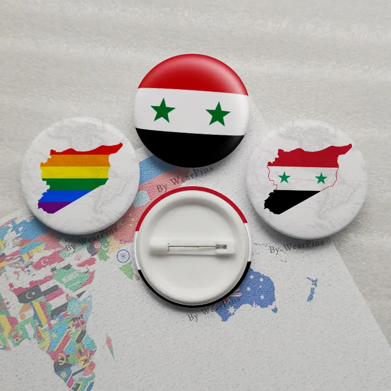 Жестяные булавки на пуговицах с изображением флага Сирийской Арабской