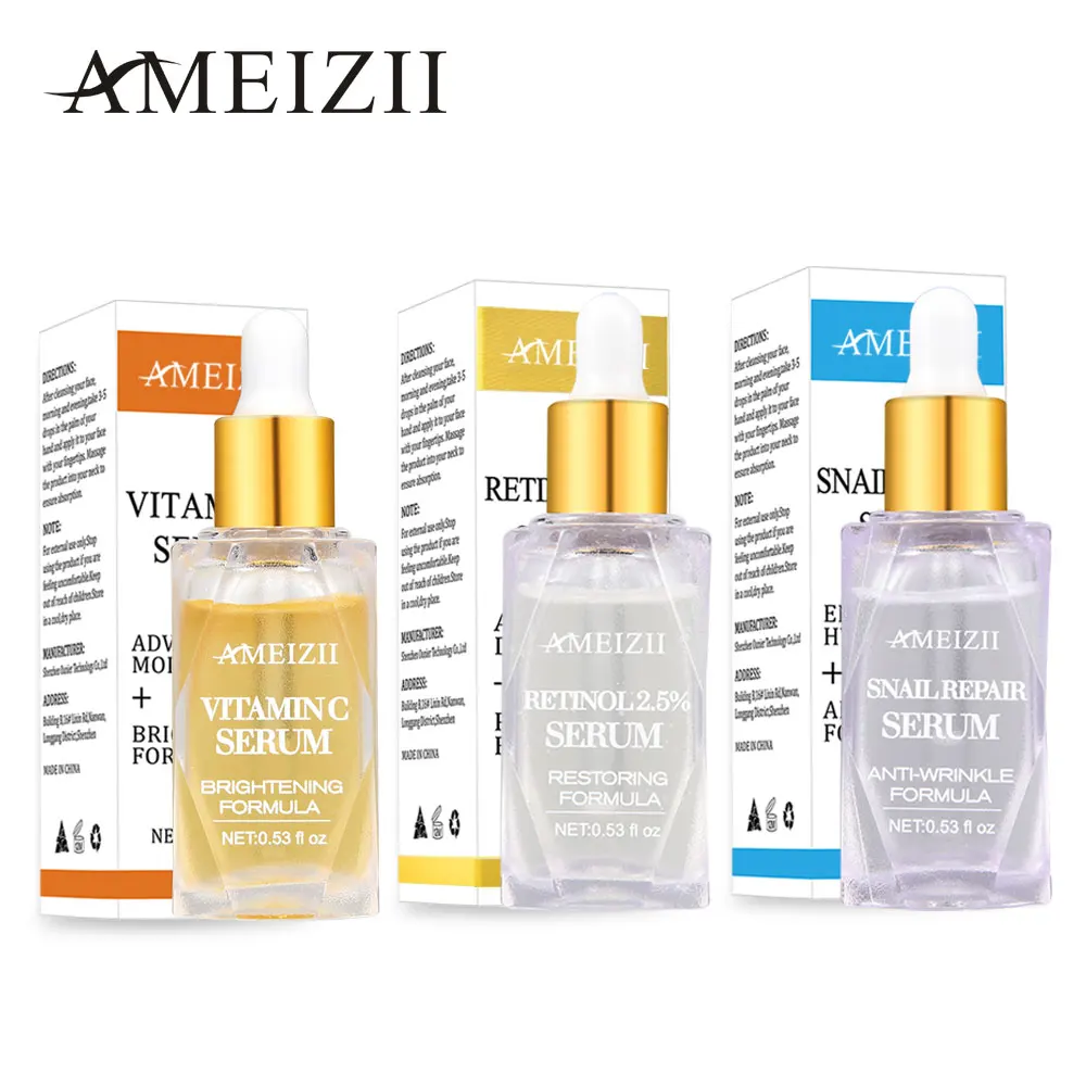 

AMEIZII Retinol 2.5% Vitamin C Serum Moisturizer Lift Firming Snail Repair Hyaluronic Acid Essence Remove Wrinkle Face Skin Care