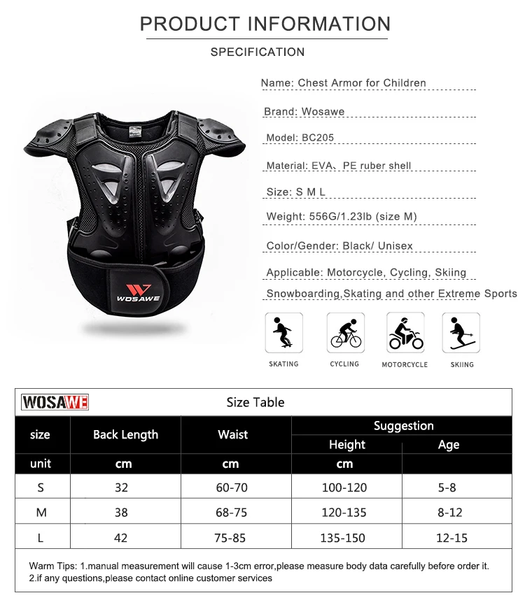 Kids Body Chest Spine Protective Guard Vest