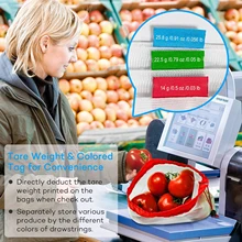 LJL многоразовые сетки производят мешки 9 шт. Высокопрочные и светильник-вес сетки для продуктов распознаваемый Вес тары тег Многофункциональный fo