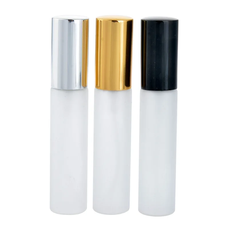 

DHL FREE 200PCS/LOT 10ML Frosting Glass Refillable Perfume spary Bottle With Aluminum Atomizer Empty Parfum Case
