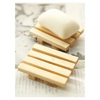 Wood Soap Dish Tray Holder Dish Shower Wash Bathroom Soap Case 1PCS 9x7cm