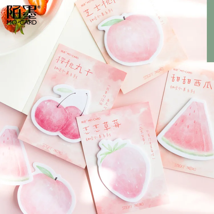 

20 sets/1 lot Sweet fruit series Memo Pad Sticky Notes Escolar Papelaria School Supply Bookmark notepad Label