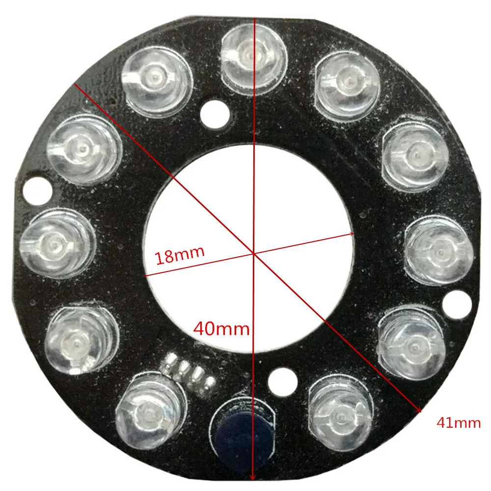 11 LEDs 5mm Infrared IR 90 Degrees Bulbs Board Module 850nm For Home Security IP Camera Wireless Mini CCTV DC5V