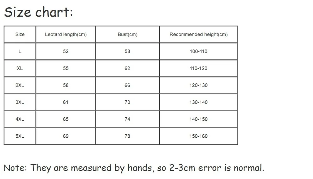 SIZE CHART