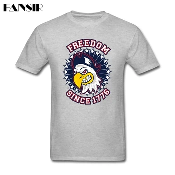 

2020 Charming American Freedom Since 1776 Eagle T Shirt Mens Custom Cotton Short Sleeve Men Shirt Brand-clothing Plus Size