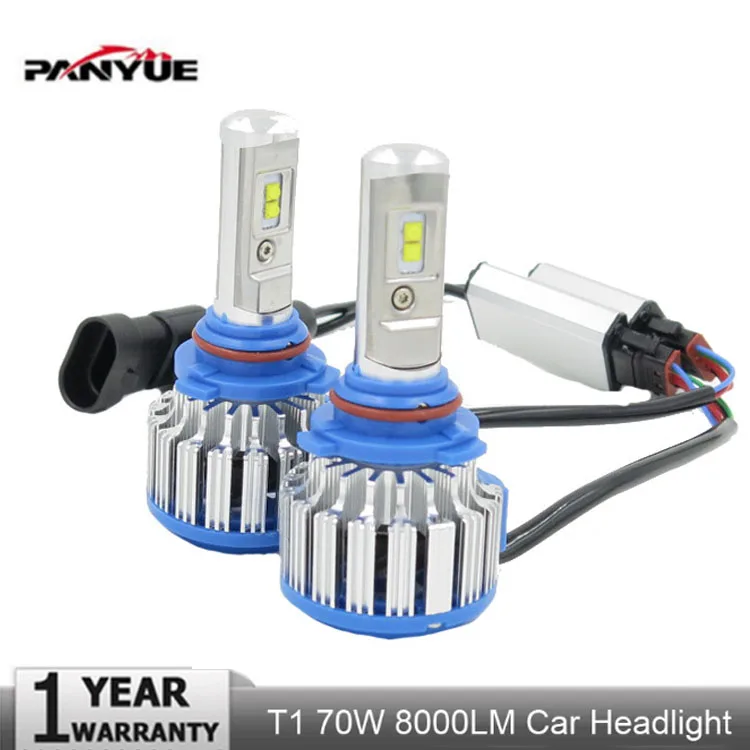 PANYUE 2PCS Top Quality T1 H4 Scoket T1 Turbo Led Car Headlight H1 H3 H7 H8