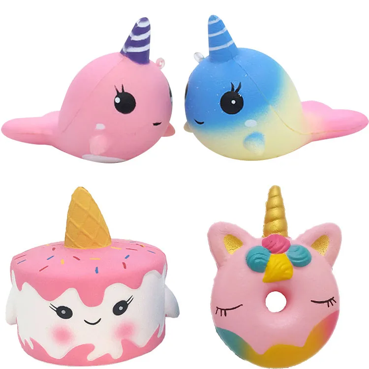 Единорог торт Squishy медленный рост Антистресс игрушка Дети Squish мягкие животные