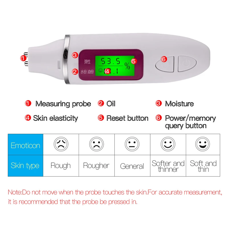 Professional Высокоточный ЖК-дисплей цифровой масло для увлажнения кожи содержание анализатор мониторы тестер флуоресценции детектор уход за