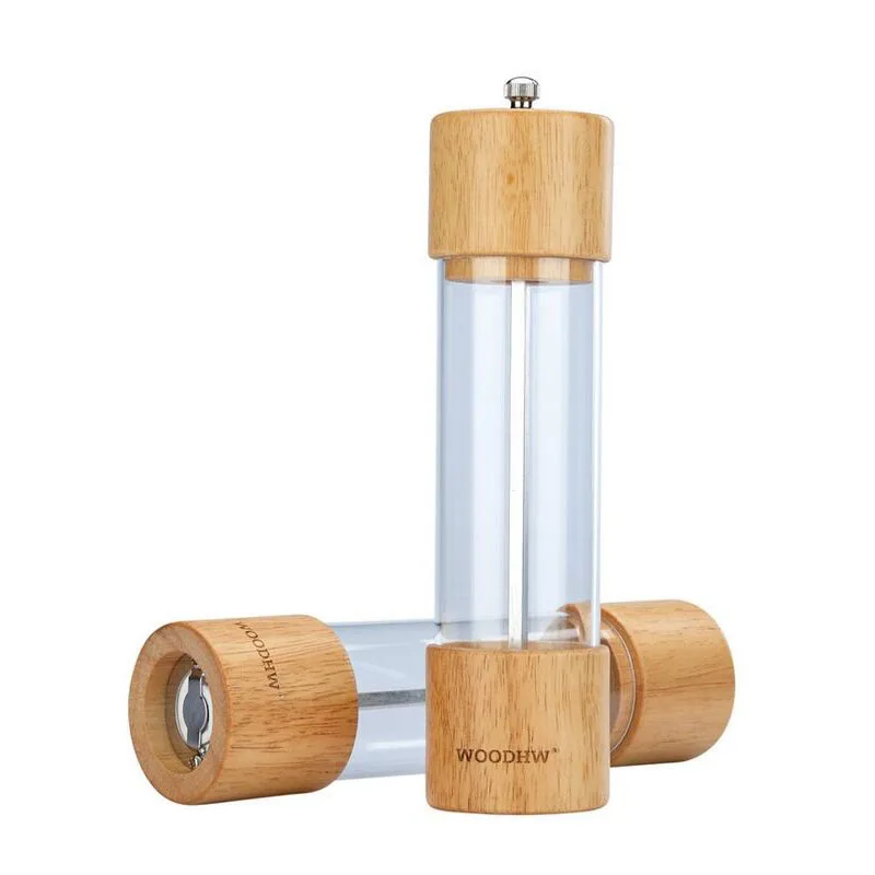 20pcs Wooden Black Pepper Mill Manual Pepper Mill Kitchen Seasoning