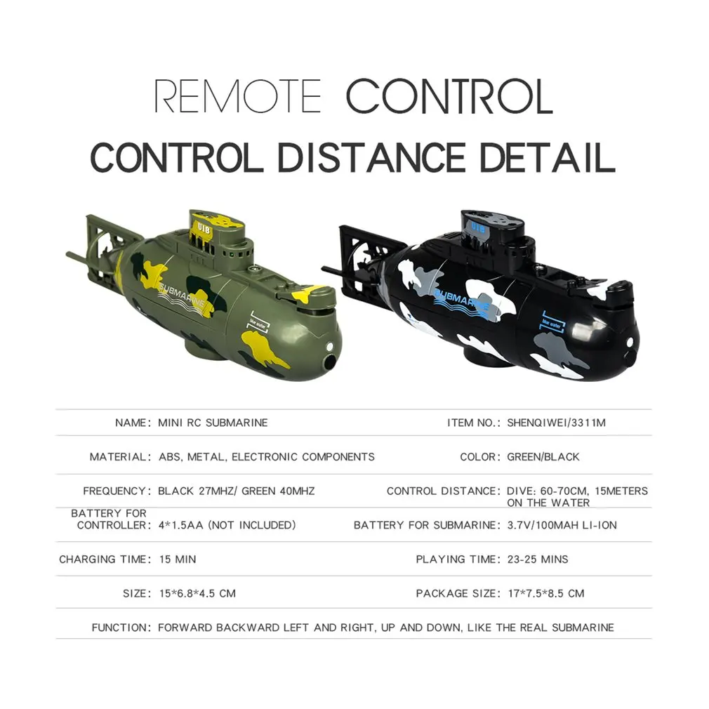 Беспроводная мини-субмарина с дистанционным управлением, плавающая мини подводная лодка, Детская летняя игрушка для воды, перезаряжаемая игрушка с дистанционным управлением