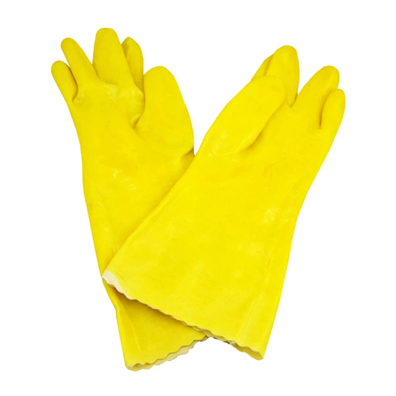 Hoomall Yellow Thickened Plastic Gloves Anti acid base Gloves To