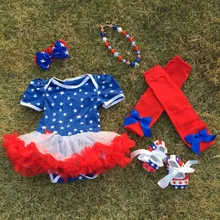 Г. Лидер продаж, детский комбинезон 4 июля, pettidress патриотическая юбка с подходящим necklace ем и бантом для волос и леггинсами