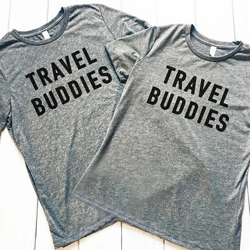 Подходящая футболка Travel Buddies унисекс Женская Мужская для пар топ отпуска на
