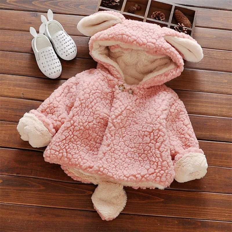2016 super cute baby girl coat fashion candy colors infant toddler wnter warm cartoon shaped