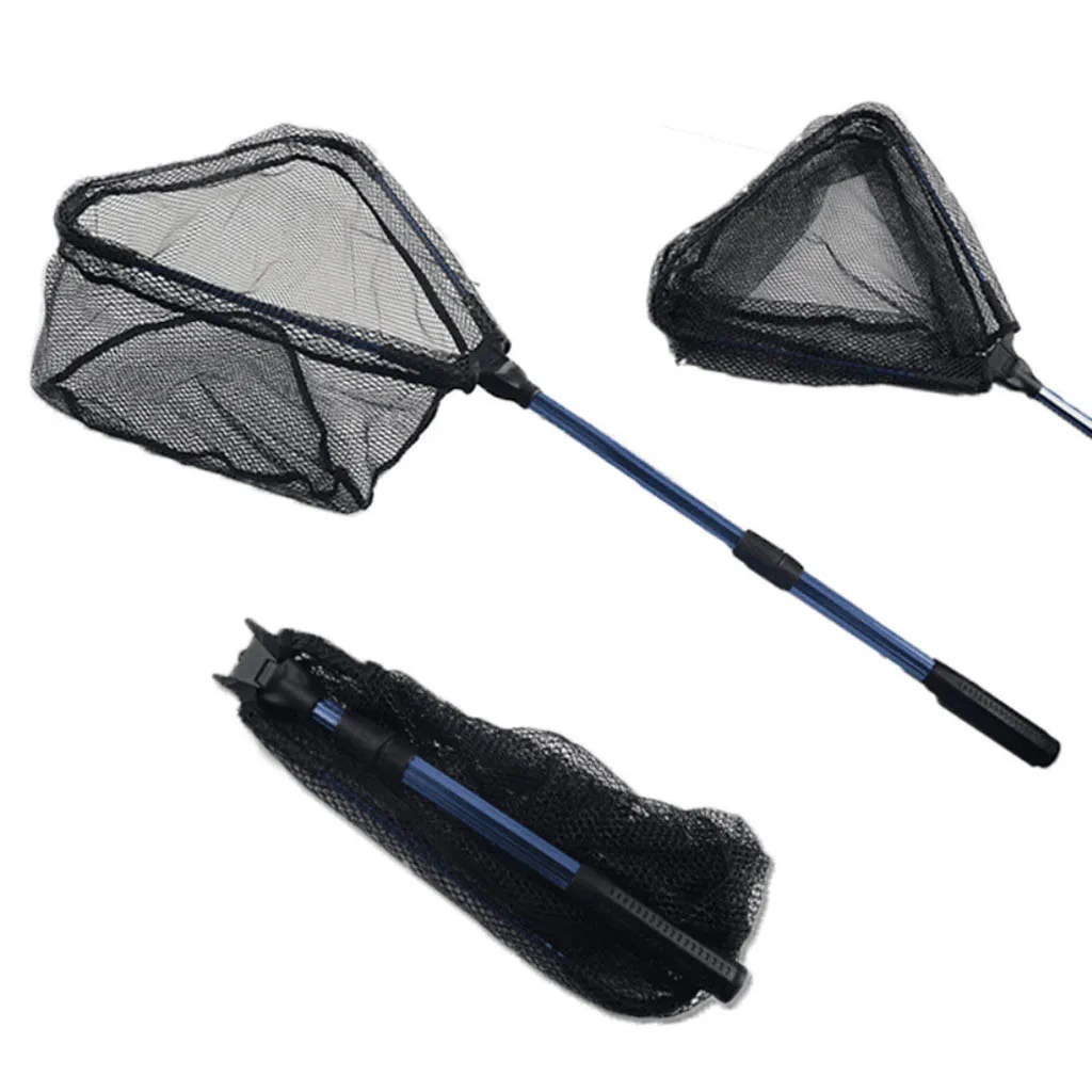 

CHAMSGEND Portable Folding does not hook fly fishing road Asia fishing triangle silicone dip net fishing net folding shrimp net