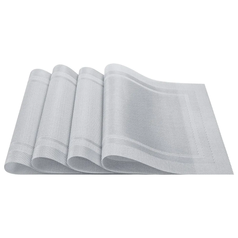  4 Pcs/lot Placemat PVC Dining Table Mat Disc Bowl Pad Cup Coasters Waterproof Table Cloth Pad Slip-